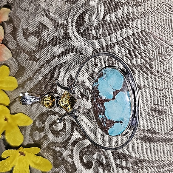 N3w African turquoise pendant - Picture 1 of 8